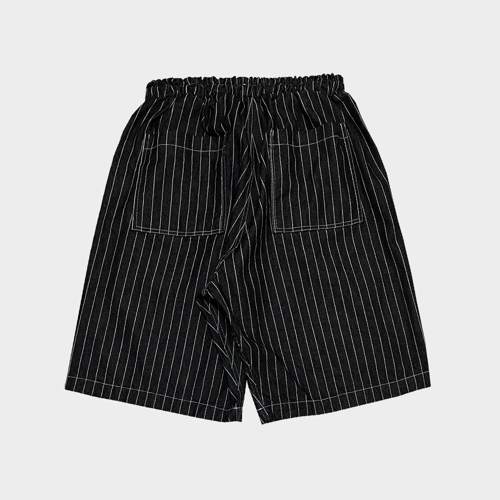 Striped Denim Shorts