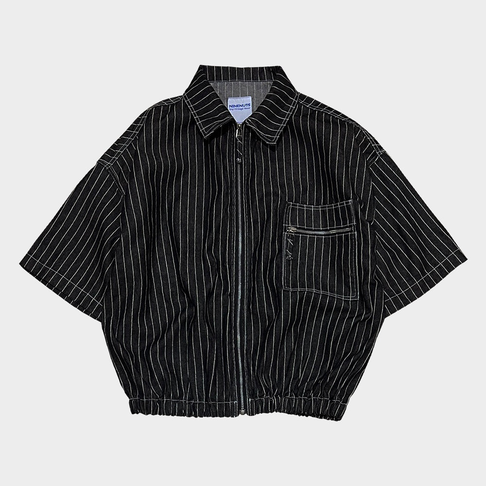 Stripe Denim Short Sleeved Jacket