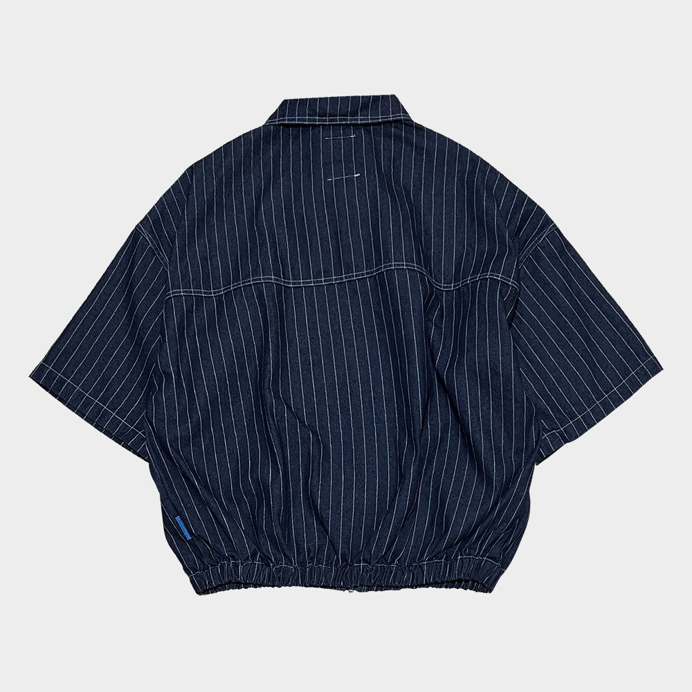Stripe Denim Short Sleeved Jacket
