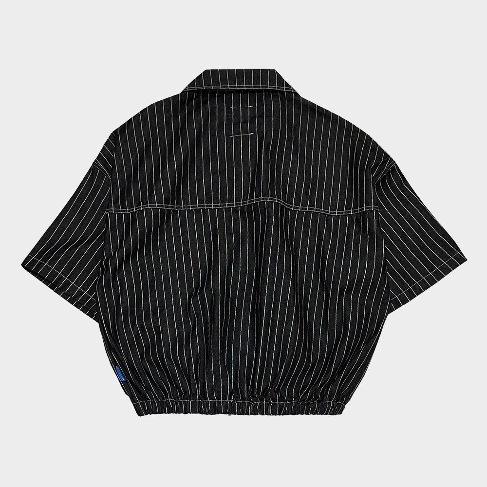 Stripe Denim Short Sleeved Jacket
