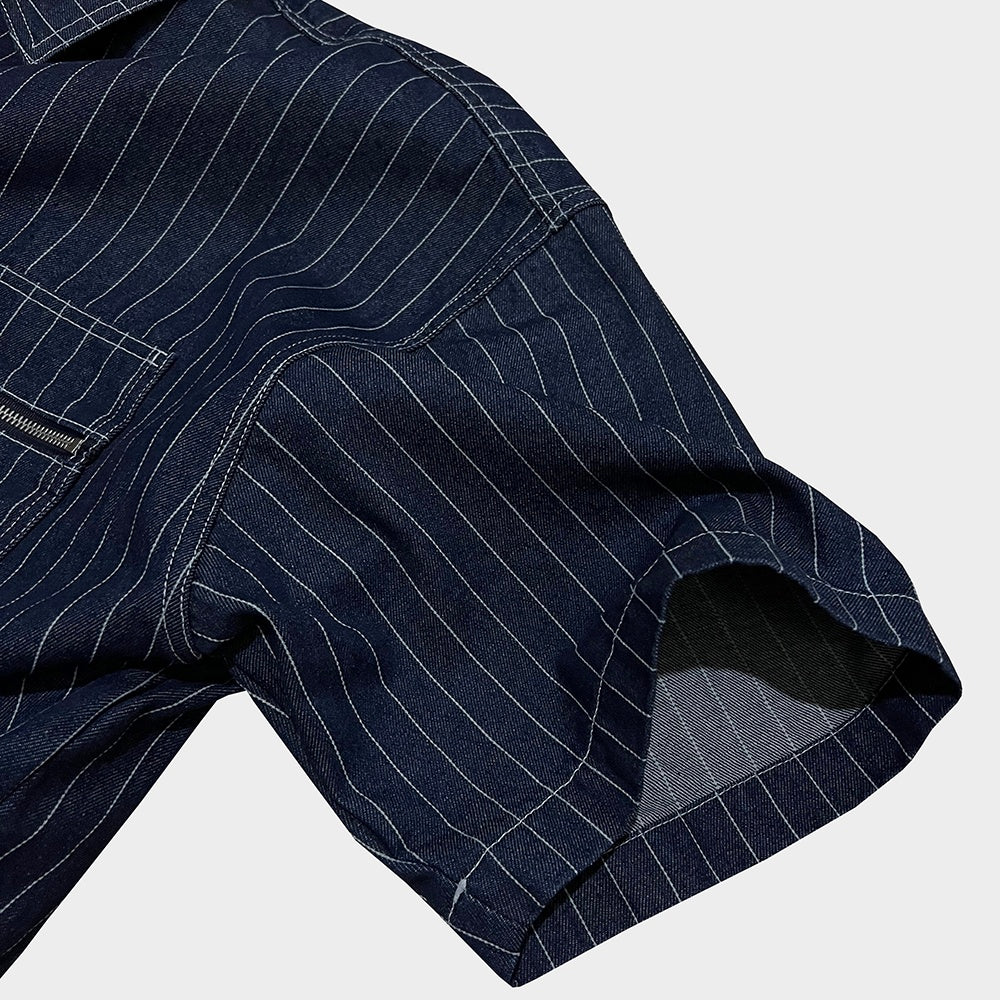 Stripe Denim Short Sleeved Jacket