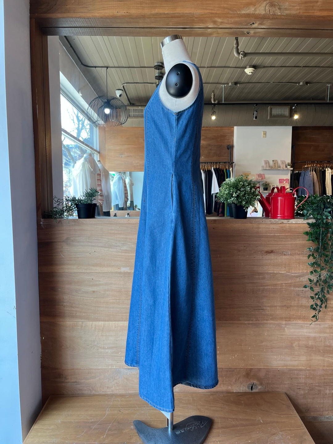 Maxi Denim High Neck Dress