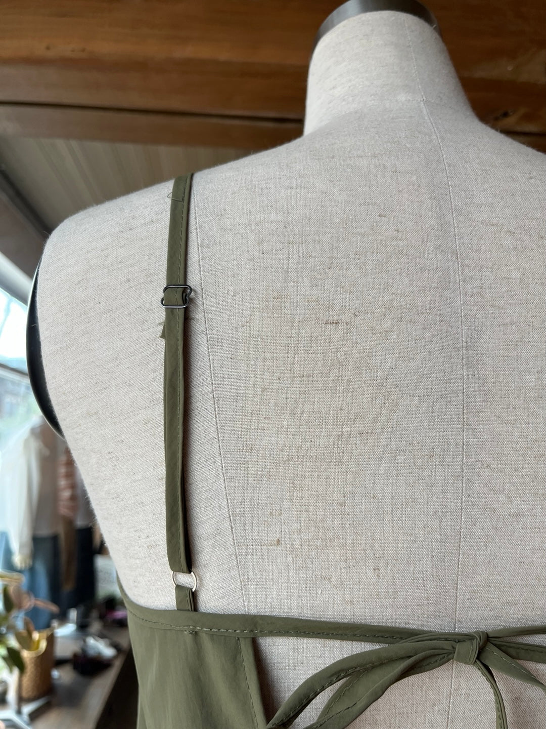 Green Open Back Tank Top