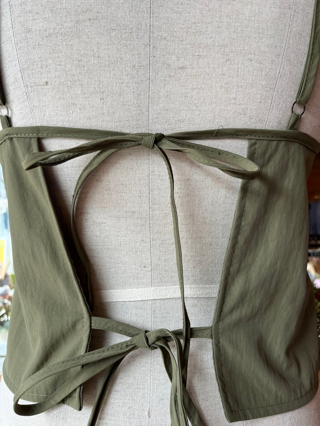 Green Open Back Tank Top