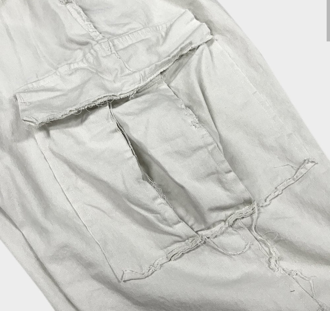 Raw edge men's pants