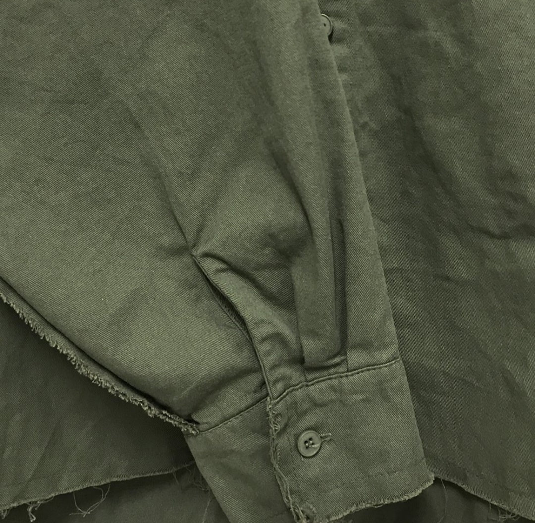 Raw edge men's shirt jacket and pants set