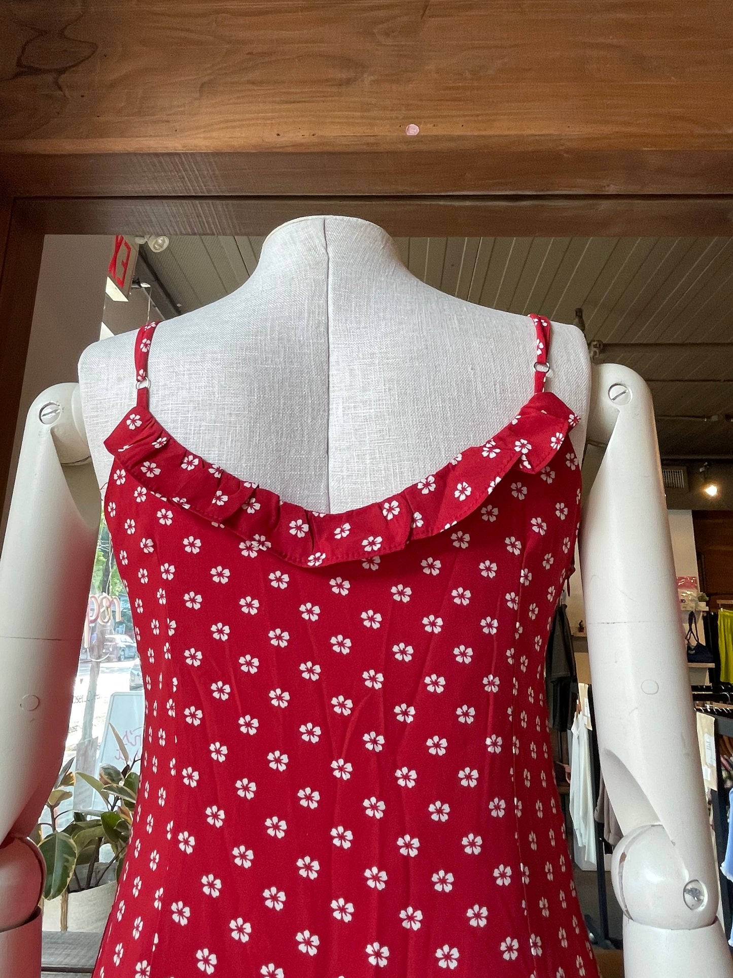 Ruffled Hem Floral Print Mini Dress