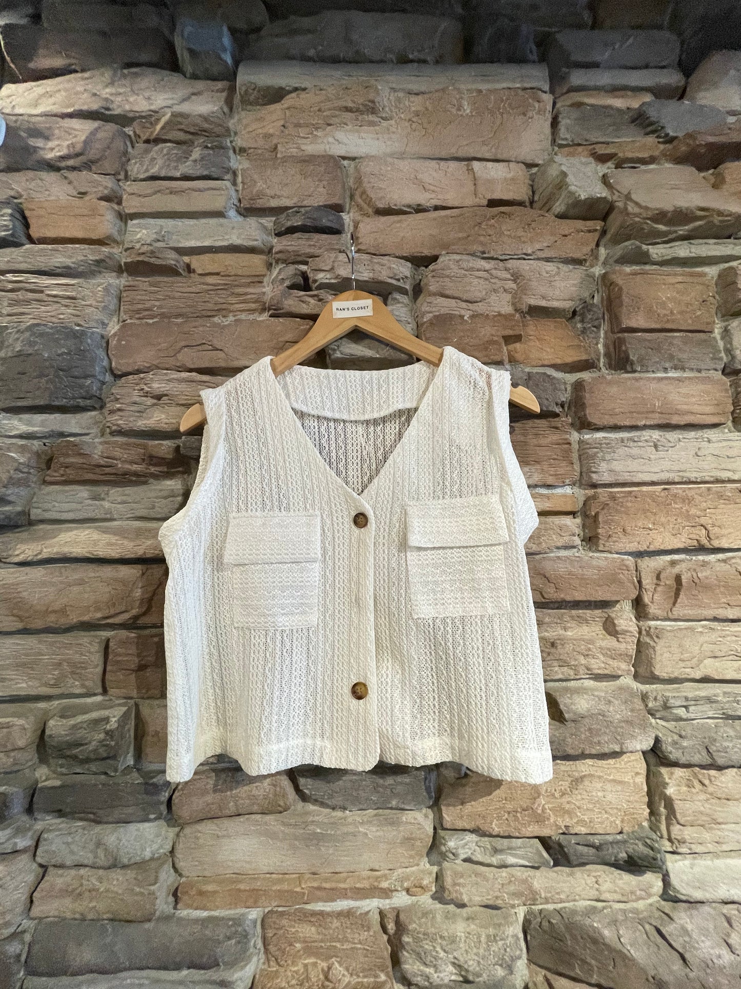 Mesh Patterned Button Up Top and Short Set