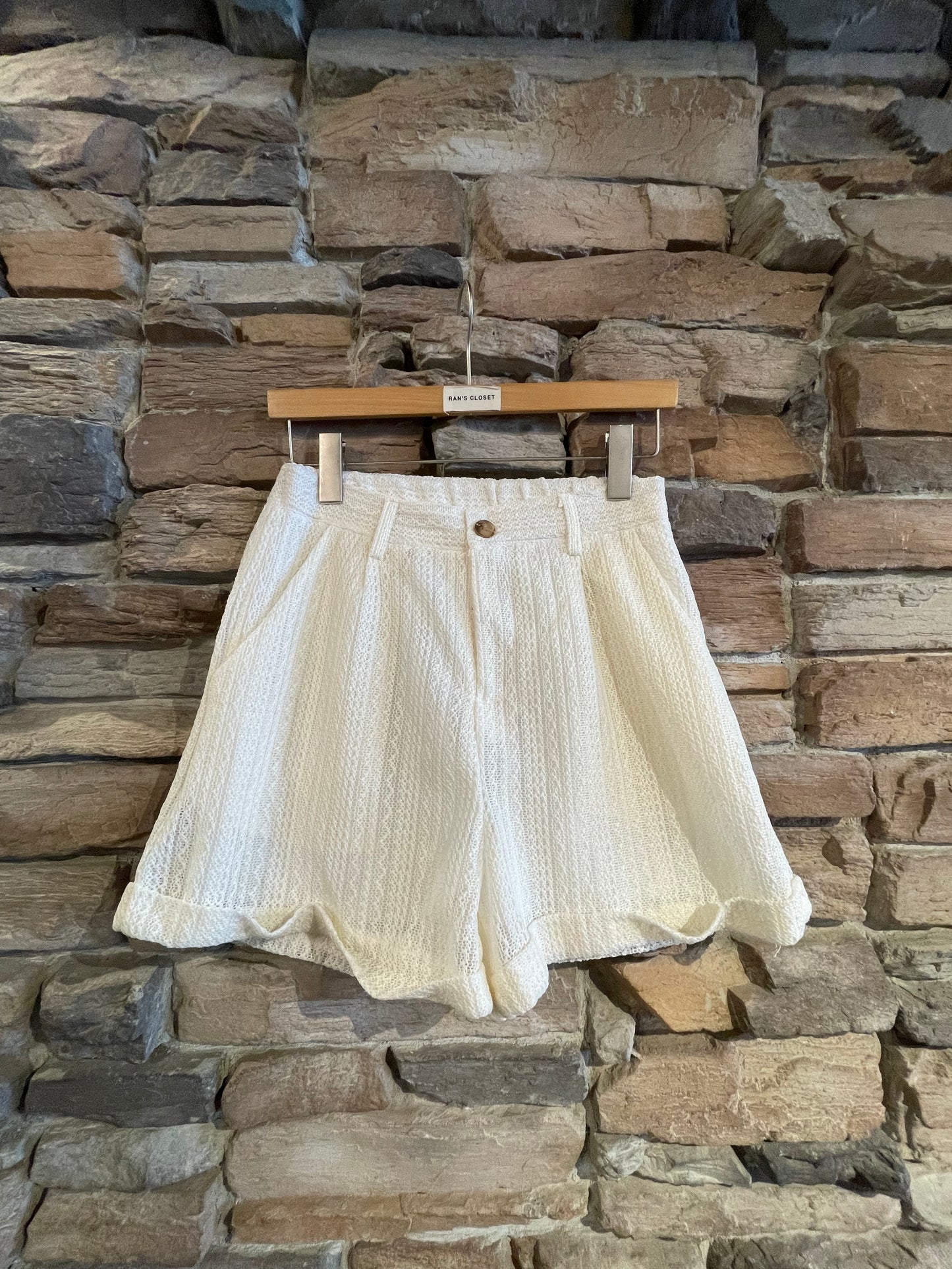 Mesh Patterned Button Up Top and Short Set