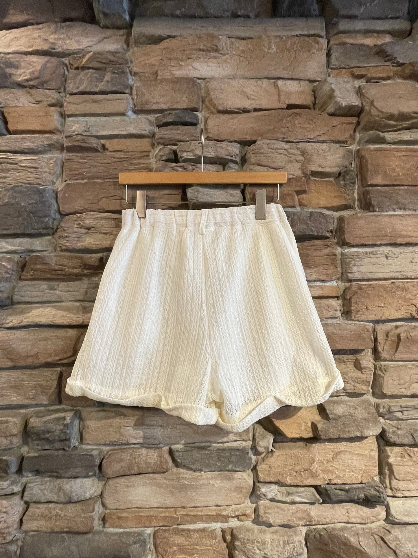 Mesh Patterned Button Up Top and Short Set