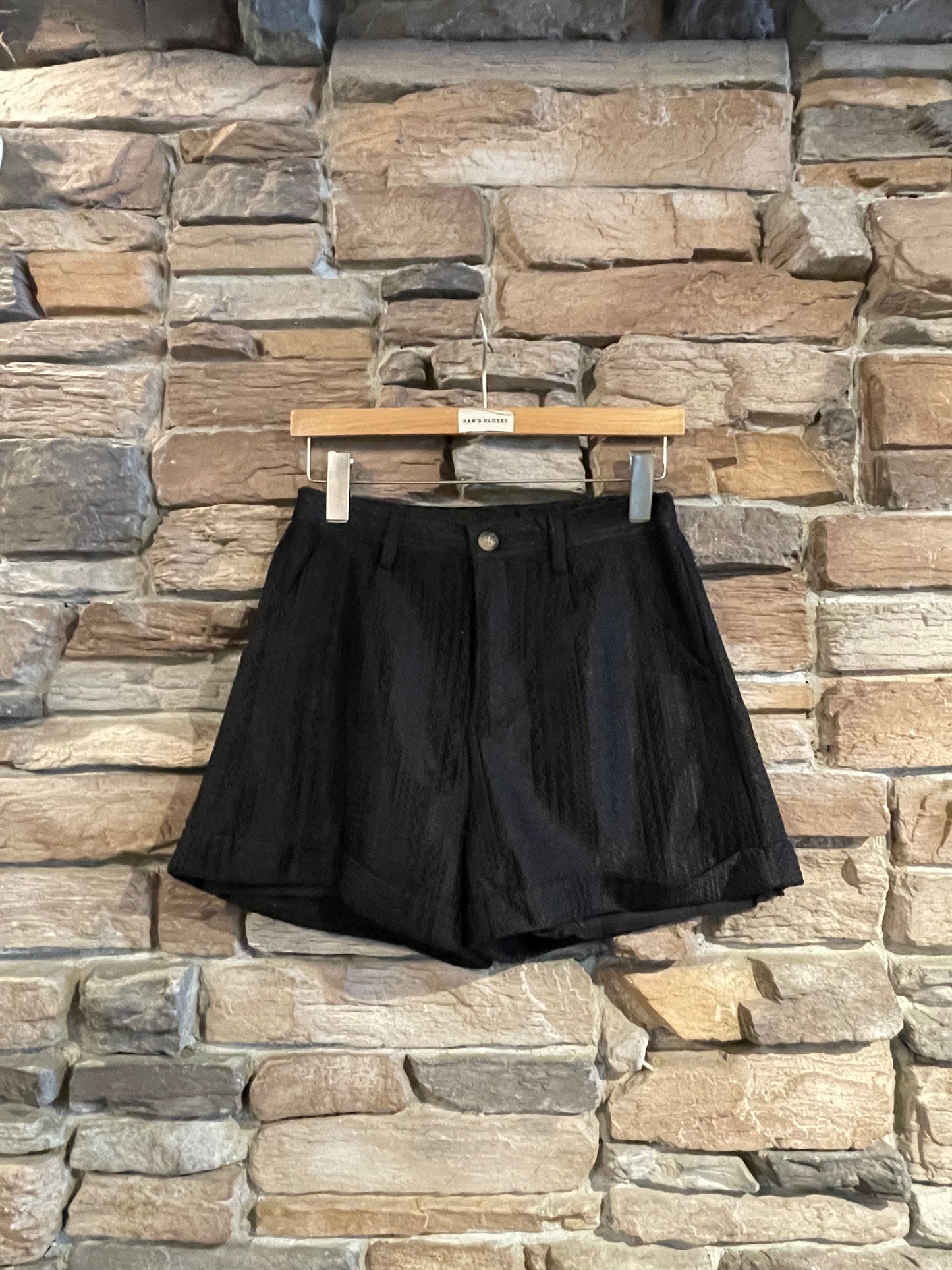 Mesh Patterned Button Up Top and Short Set