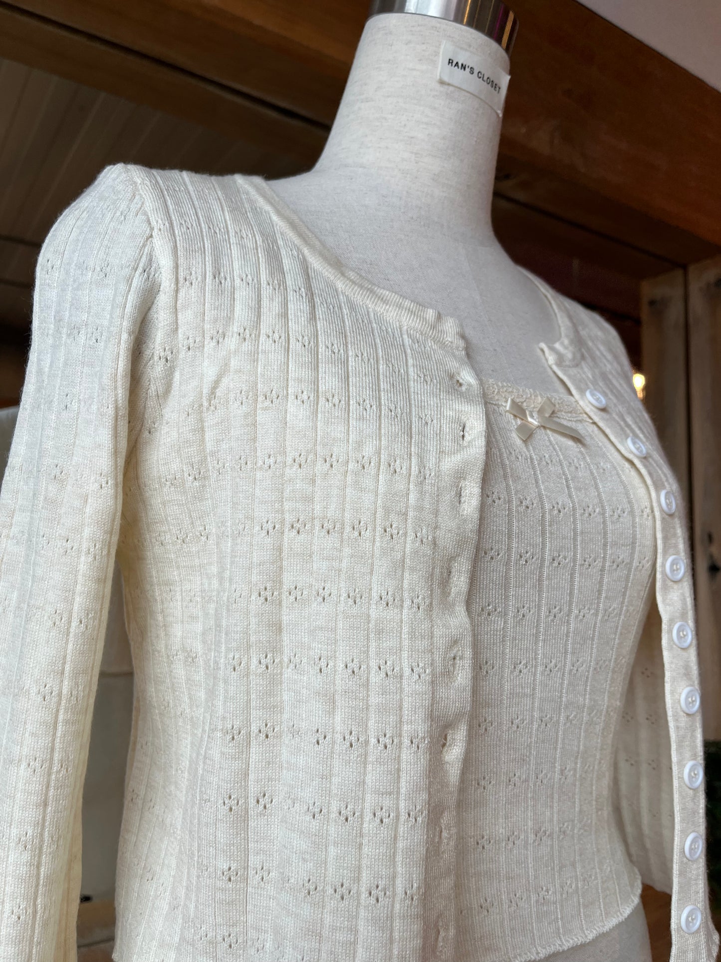 Pointelle Cardigan and Tank Top Set