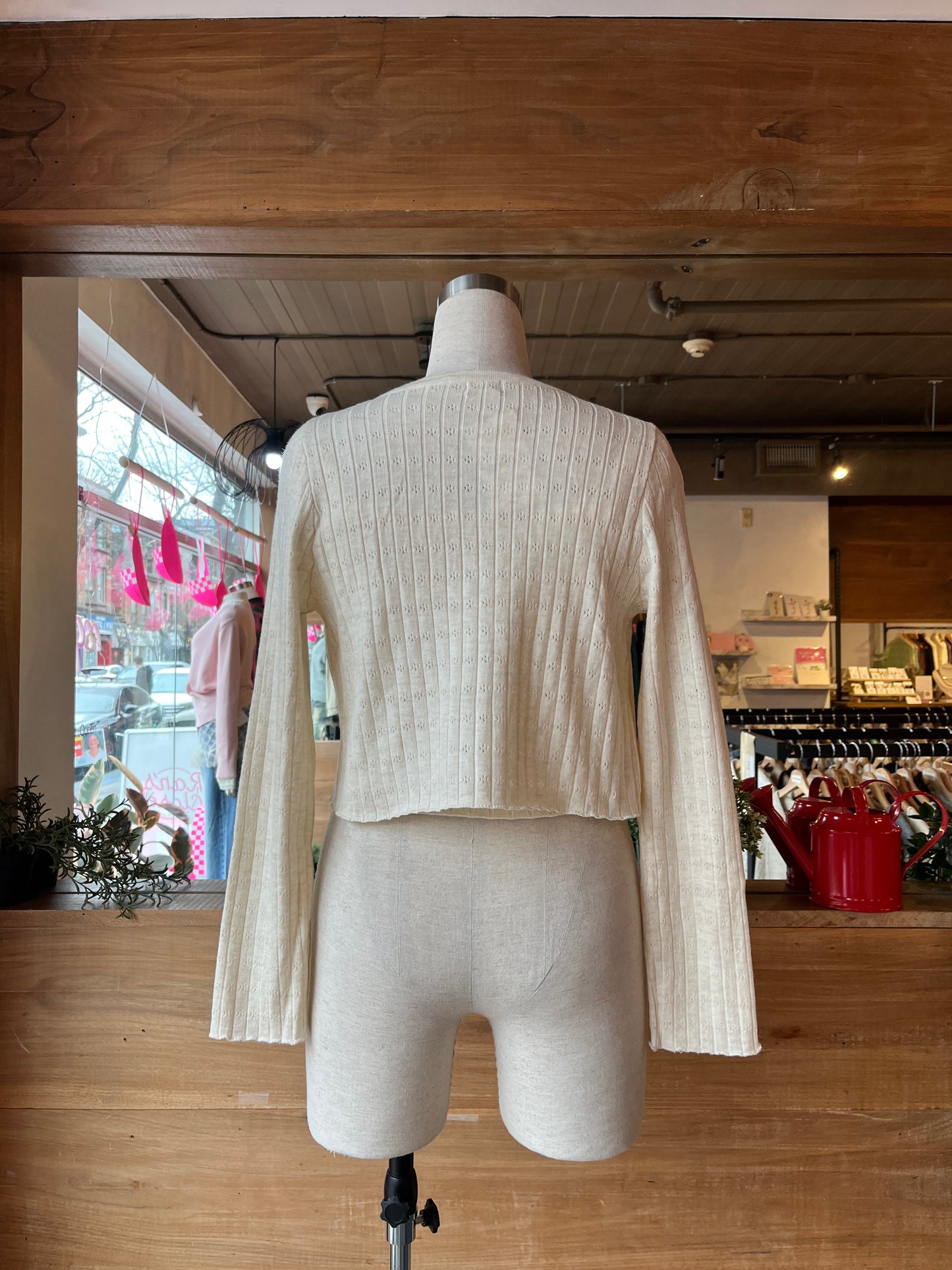 Pointelle Cardigan and Tank Top Set