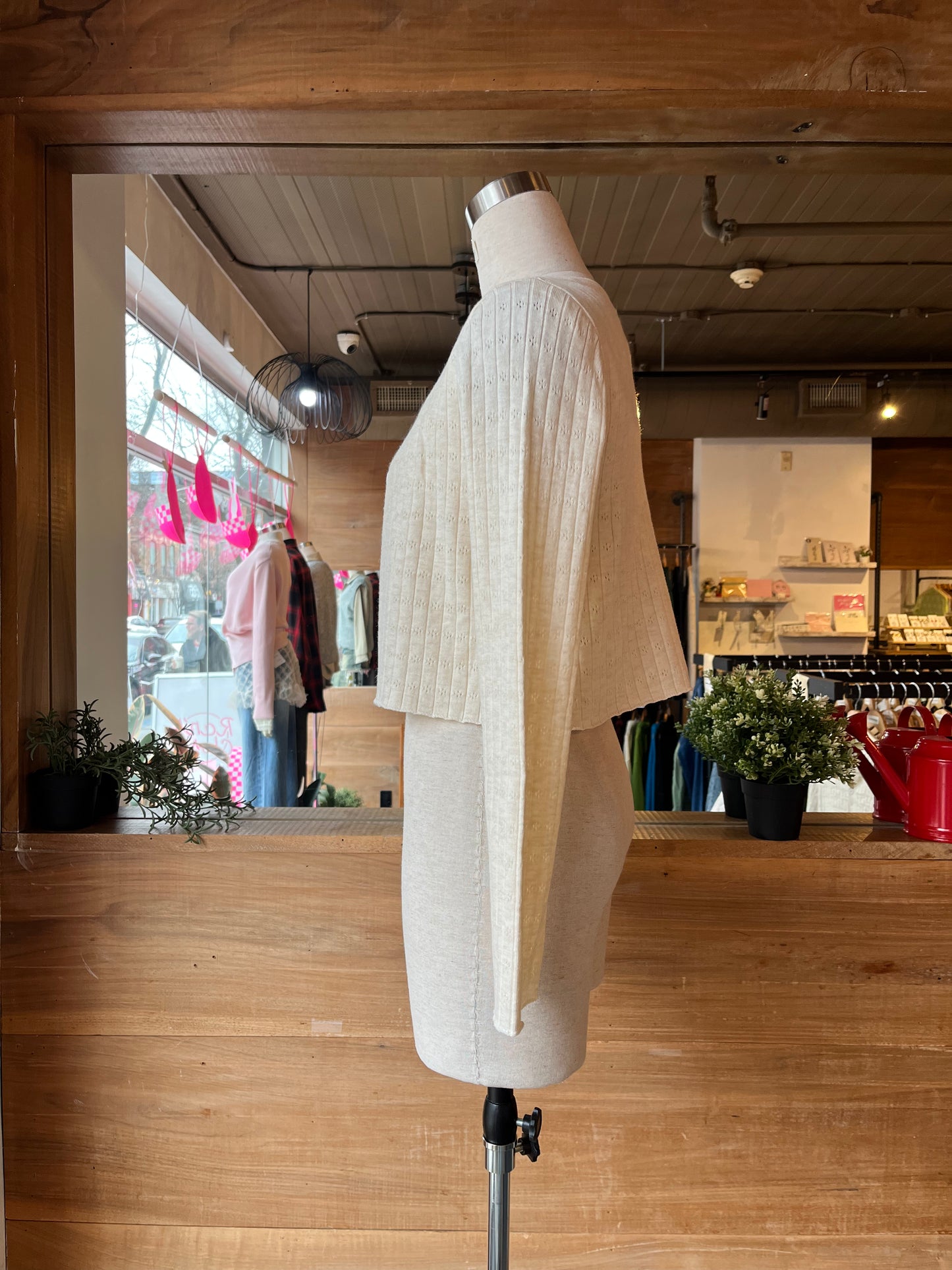 Pointelle Cardigan and Tank Top Set