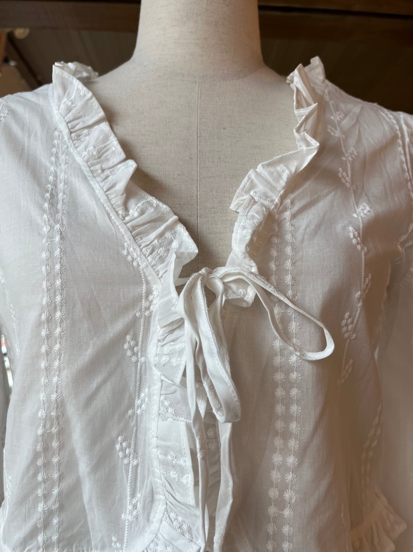 Tie Closure White Blouse