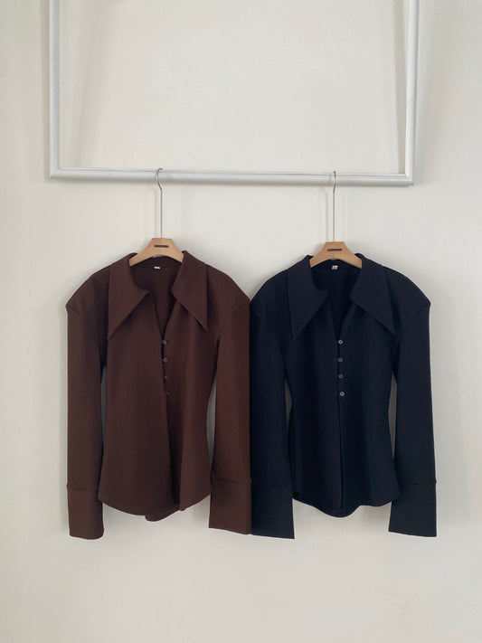 Drop Shoulder Long Button Up Shirt