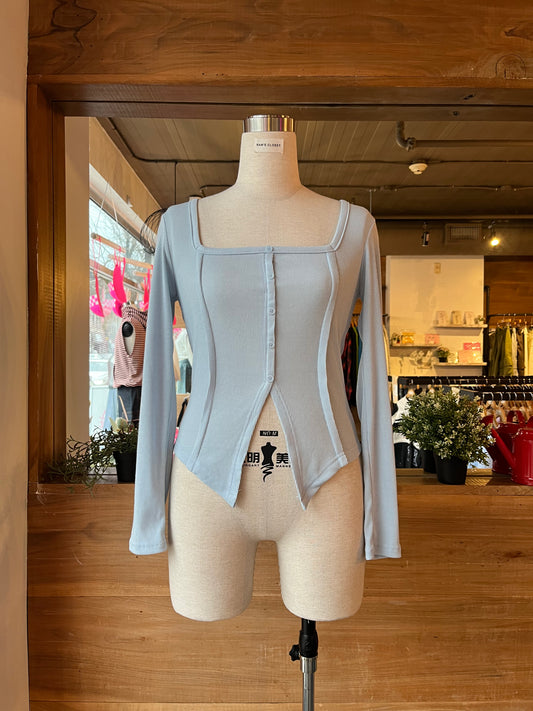 Square Neck Long Sleeve T-Shirt