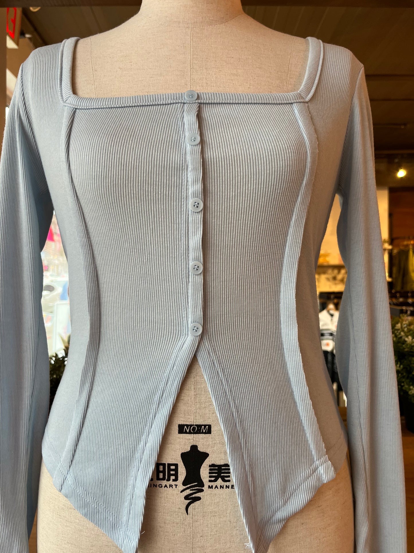Square Neck Long Sleeve T-Shirt