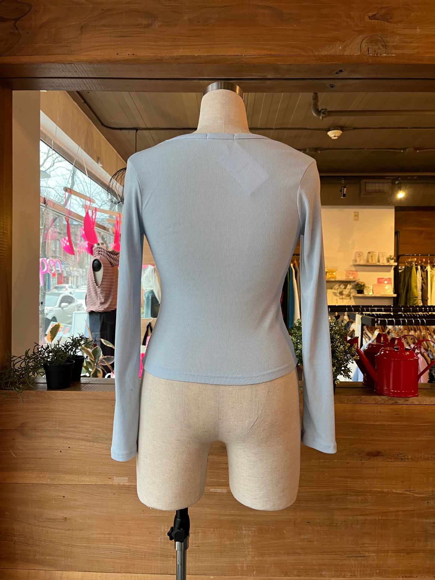 Square Neck Long Sleeve T-Shirt
