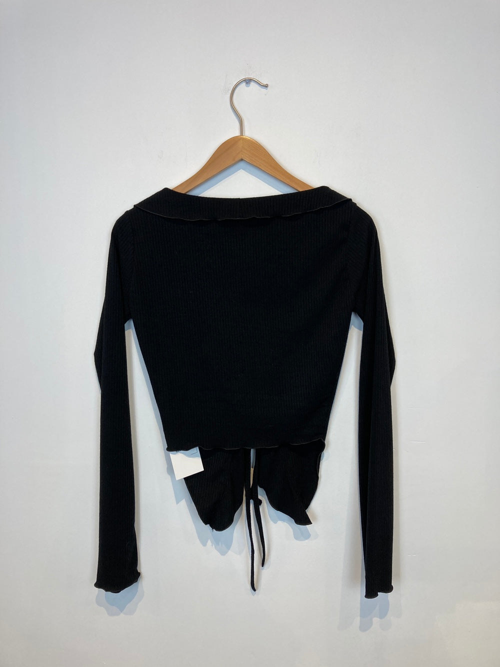 Tie Front Scallop Hem Light Cardigan