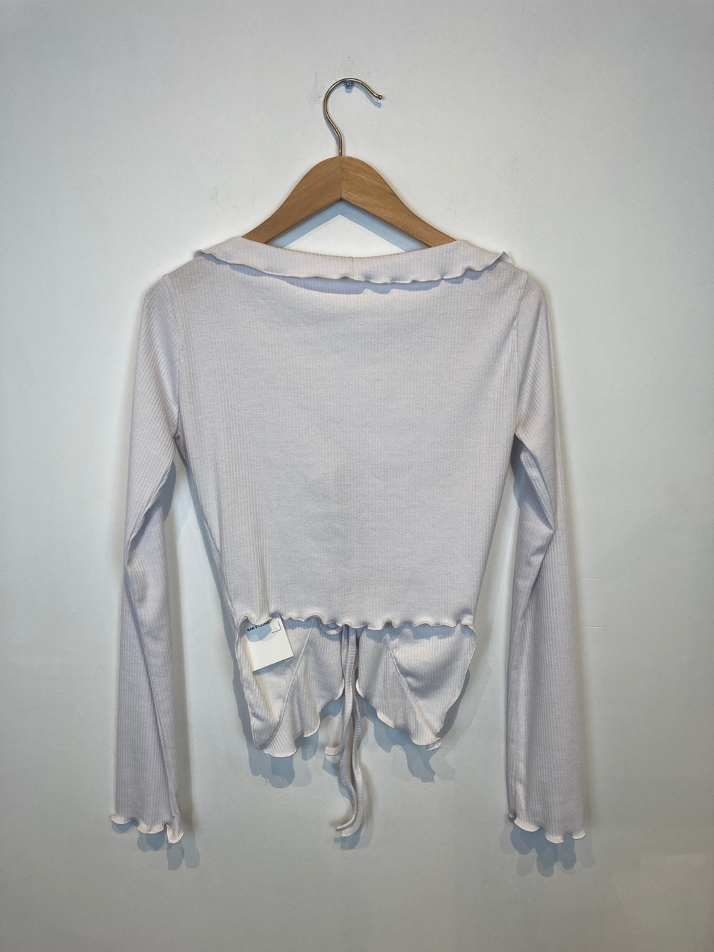 Tie Front Scallop Hem Light Cardigan