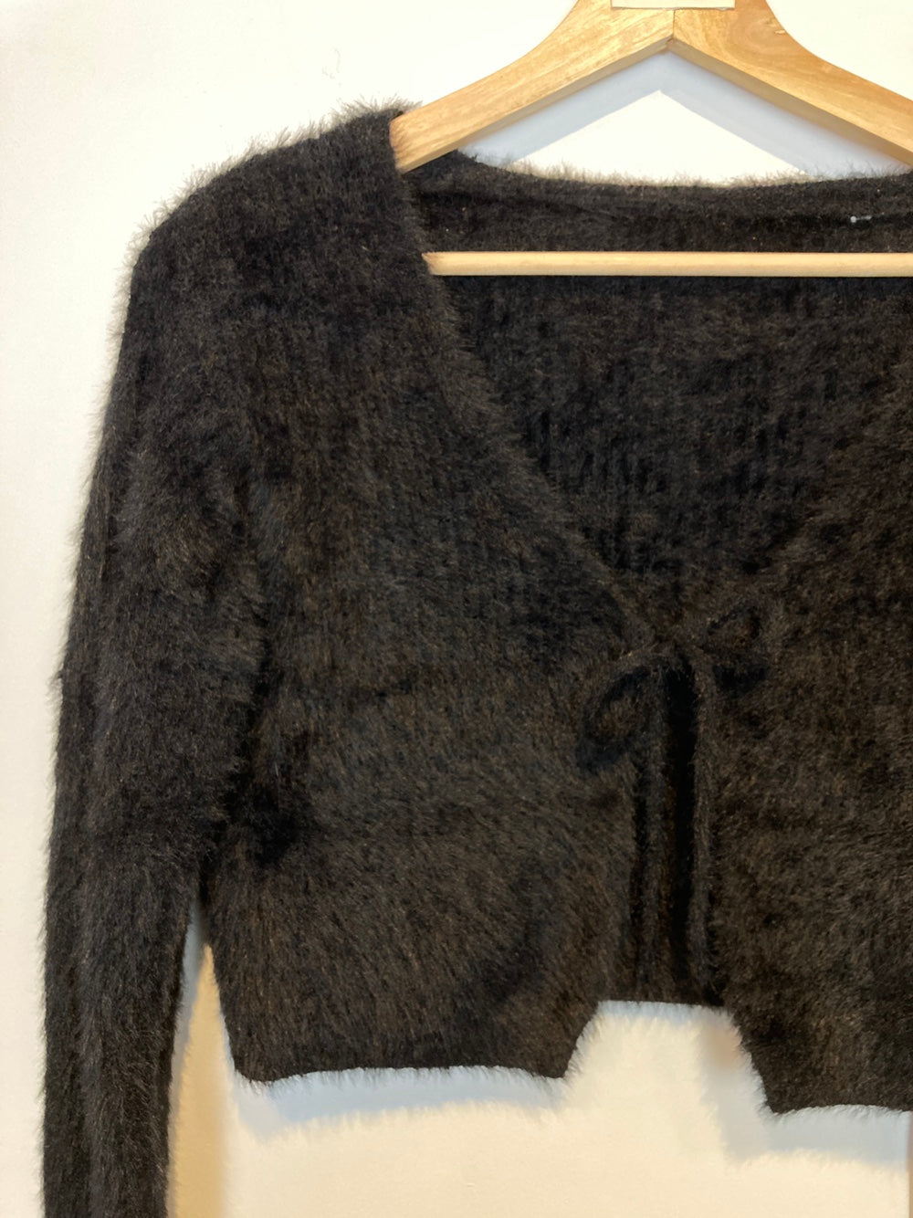 Fuzzy Front Tie Cardigan