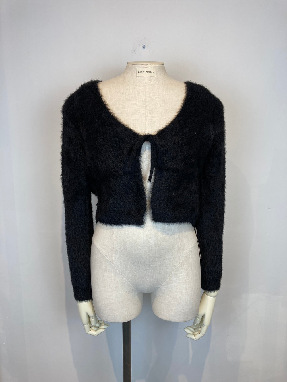 Fuzzy Front Tie Cardigan