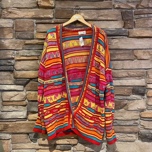 Vintage United Colors of Benetton Coogi Style Sweater | Vintage Sweater | Made in Italy | Bright Colours Coogi Style Sweater | NPQ-2105