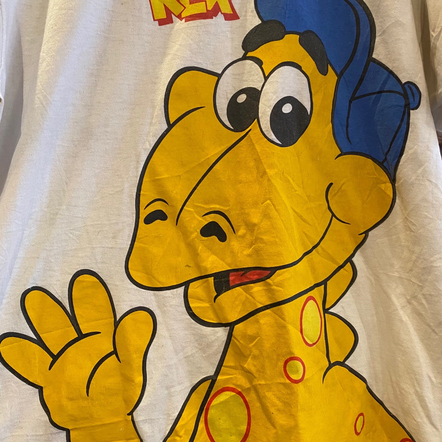 Vintage Kraft 'Cheesasaurus Rex" White Graphic T-shirt