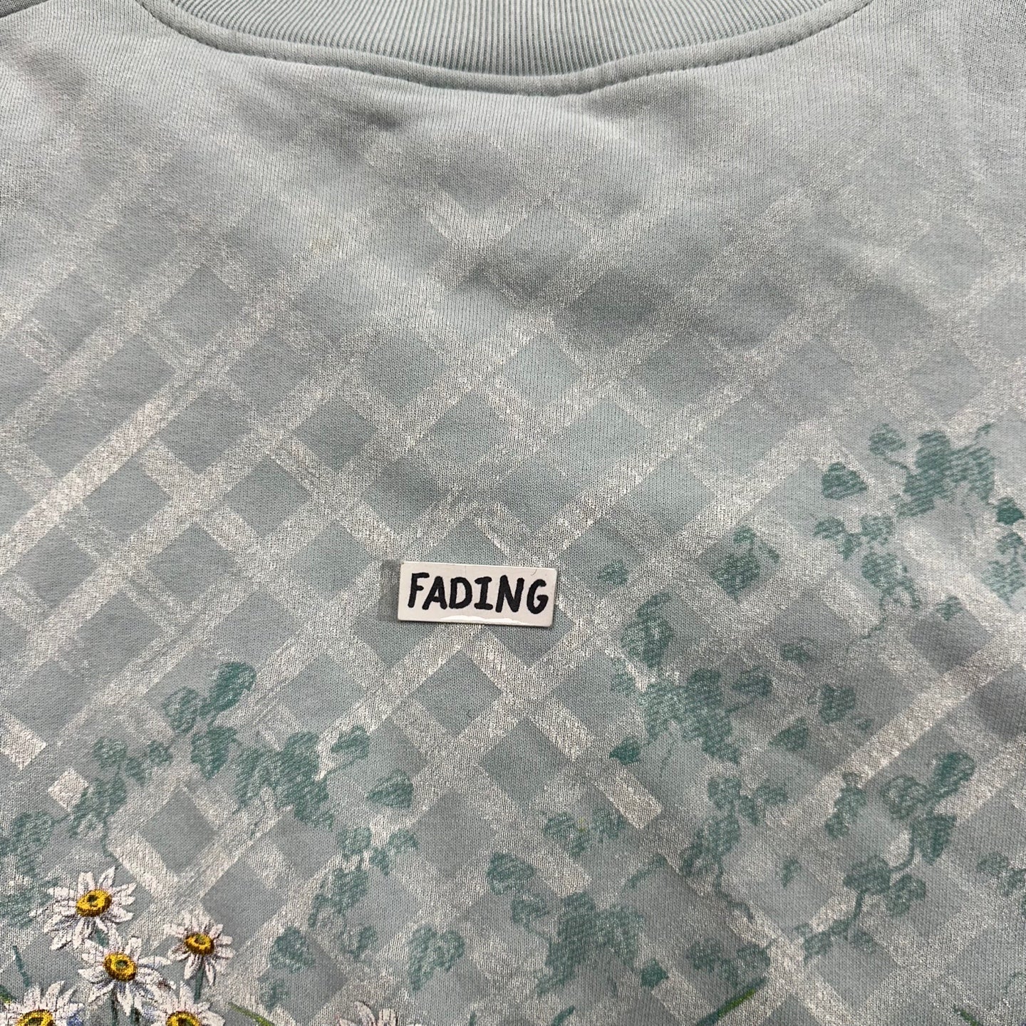 Vintage Artisans Designs Teal Button Up Cardigan with Floral Design