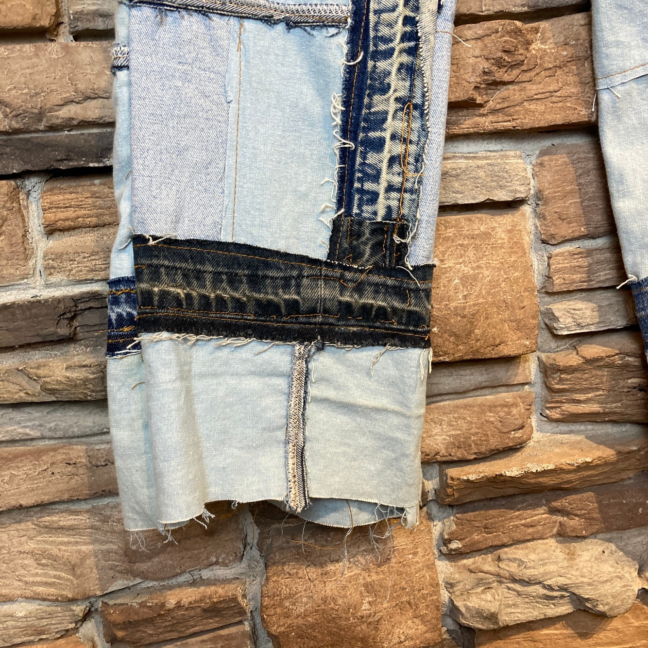 Reworked Levi's Patchwork Blue Jeans