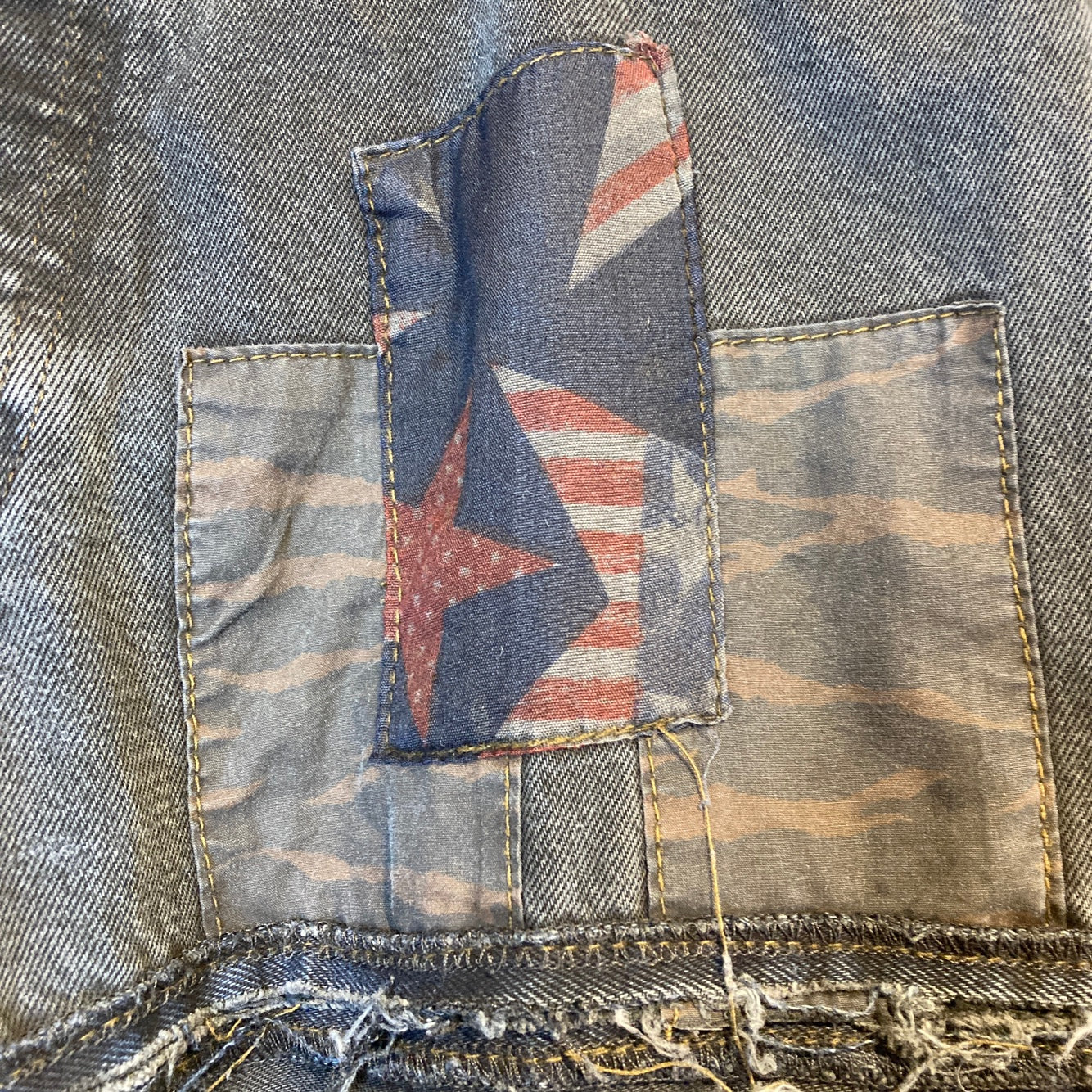 Reworked Levi's Patchwork Black Jeans