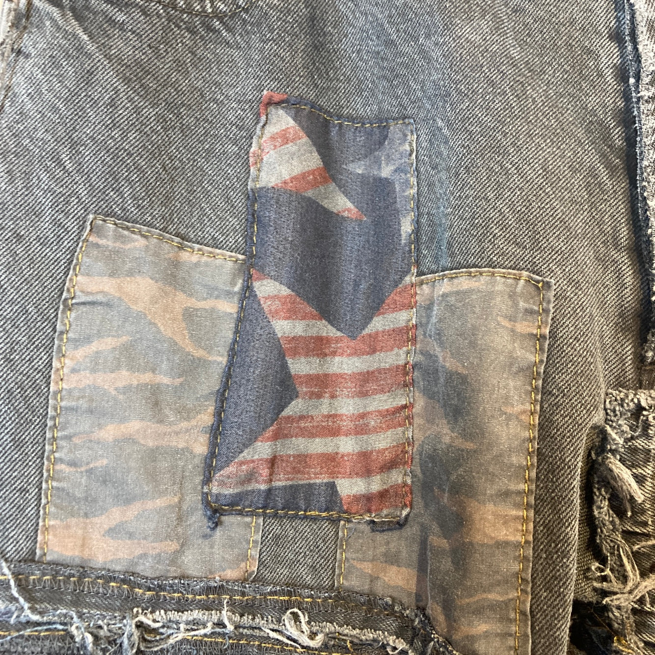 Reworked Levi's Patchwork Black Jeans