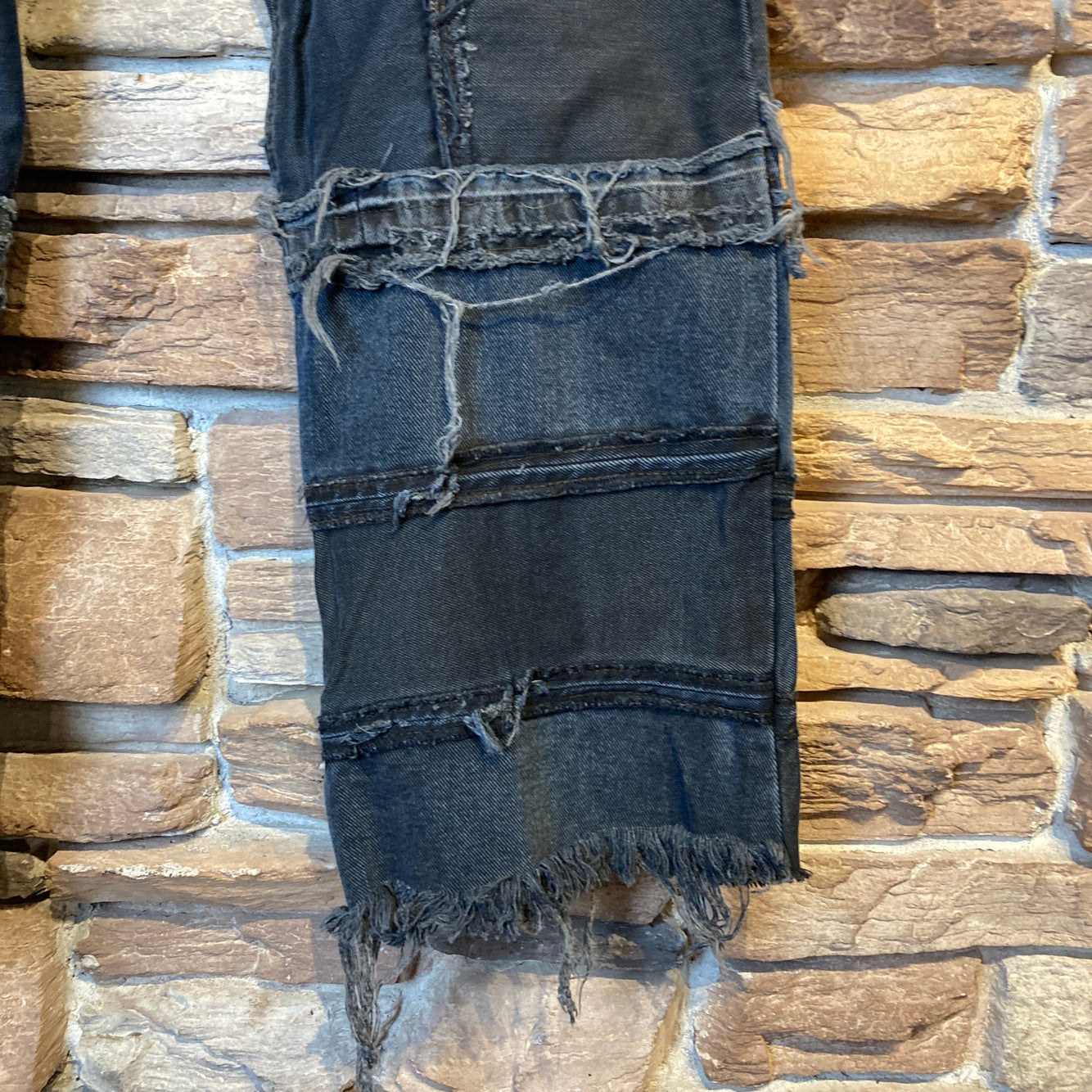 Reworked Levi's Patchwork Black Jeans