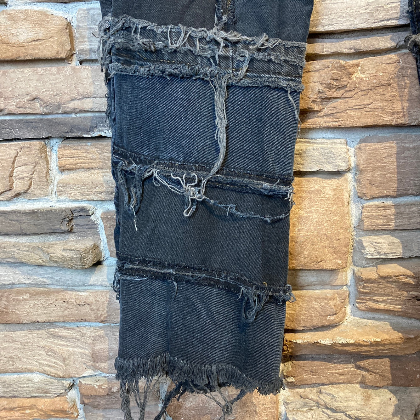 Reworked Levi's Patchwork Black Jeans
