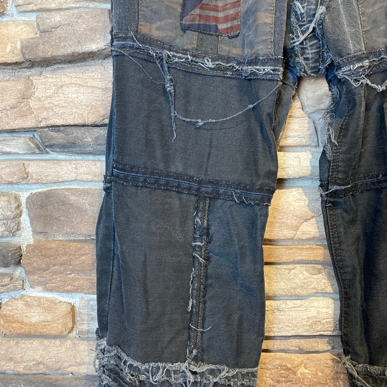 Reworked Levi's Patchwork Black Jeans