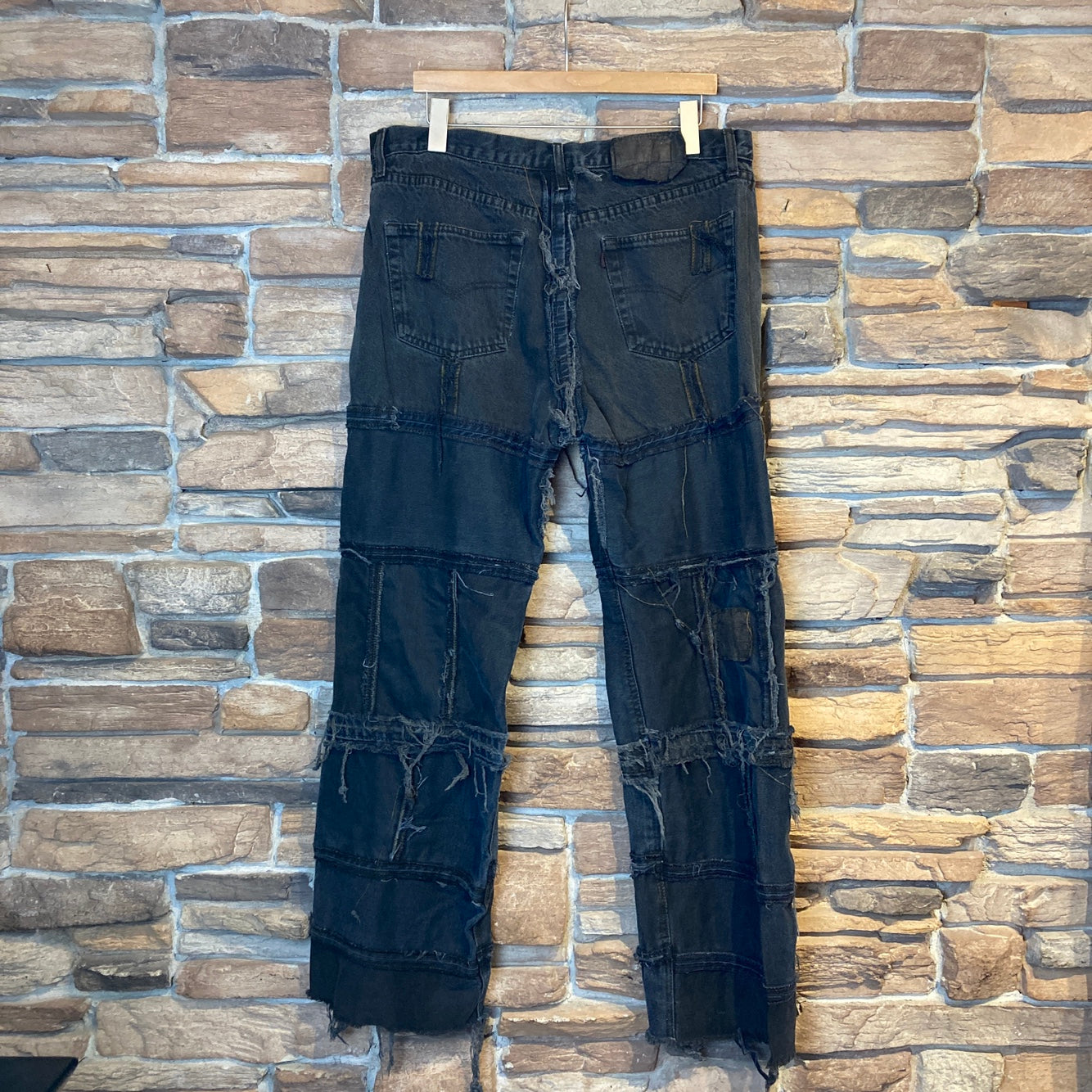 Reworked Levi's Patchwork Black Jeans