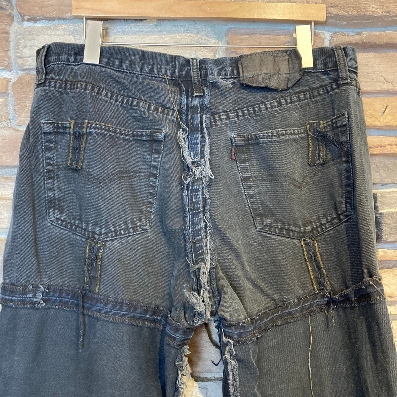 Reworked Levi's Patchwork Black Jeans