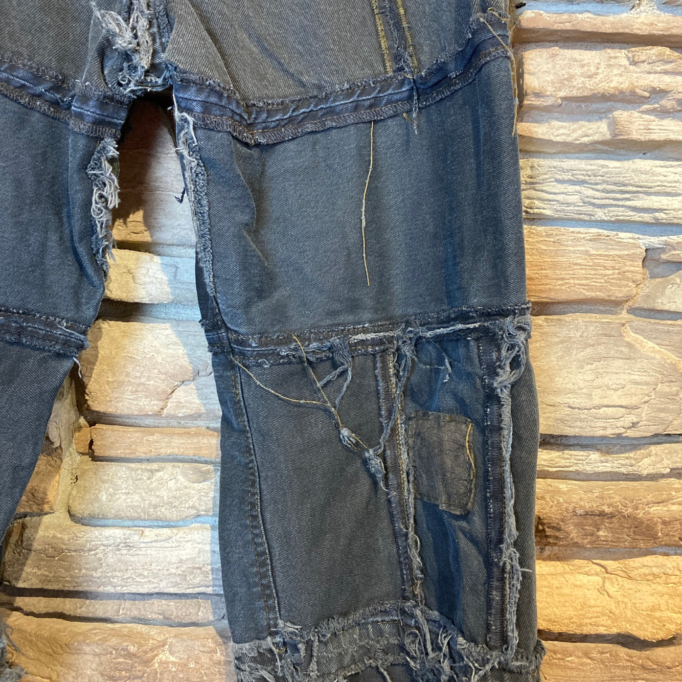 Reworked Levi's Patchwork Black Jeans