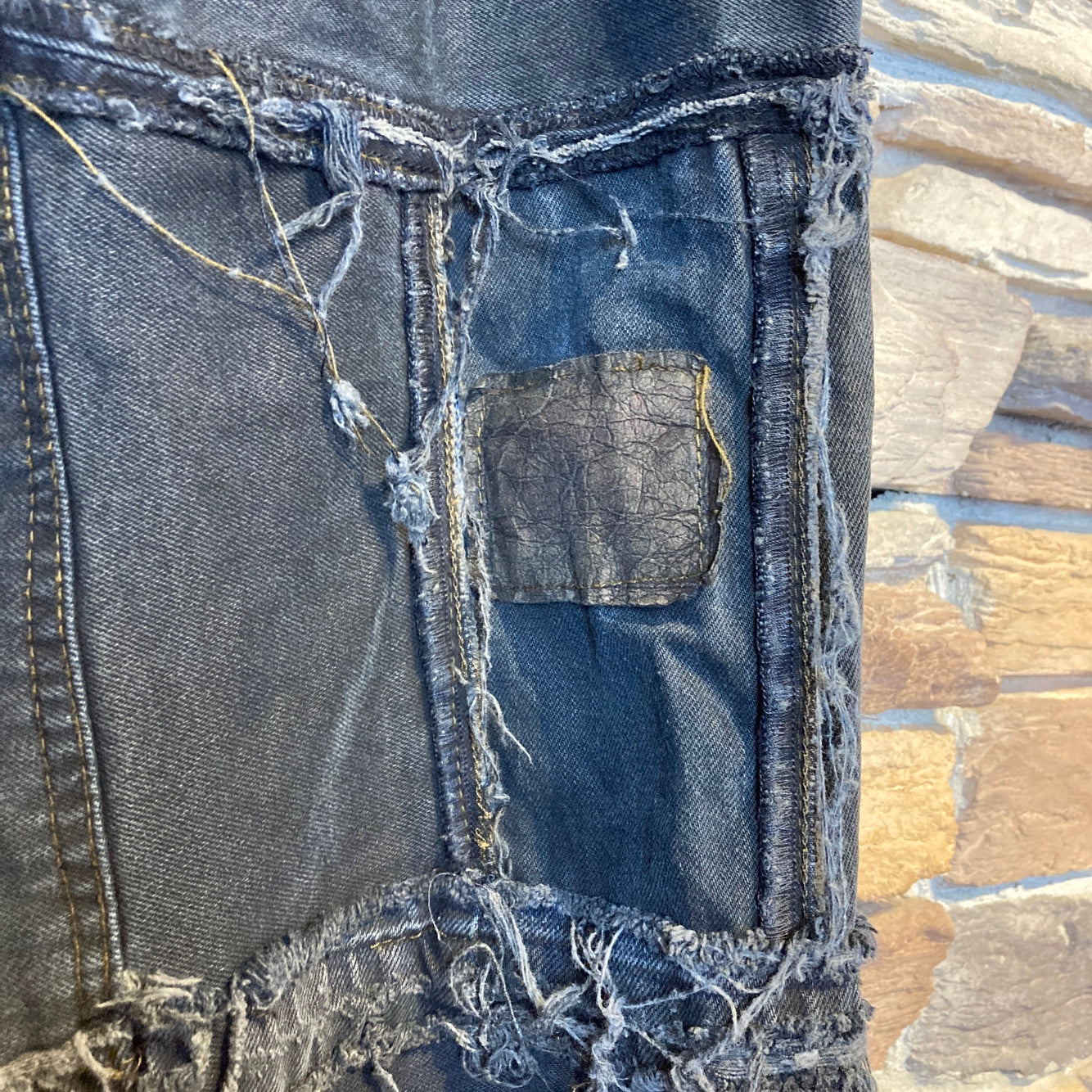 Reworked Levi's Patchwork Black Jeans