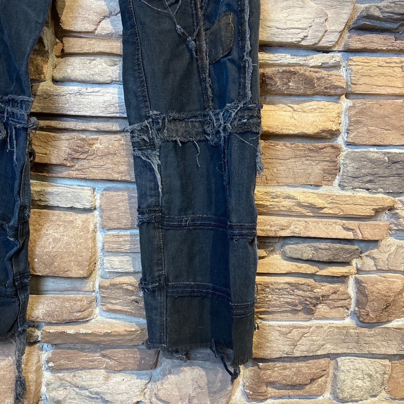 Reworked Levi's Patchwork Black Jeans