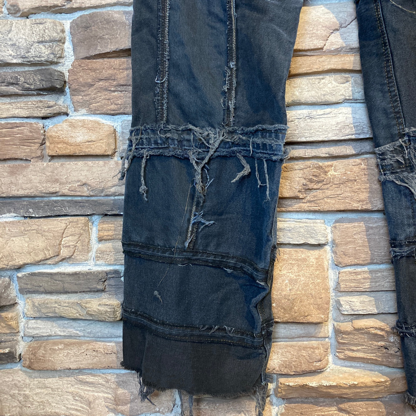 Reworked Levi's Patchwork Black Jeans