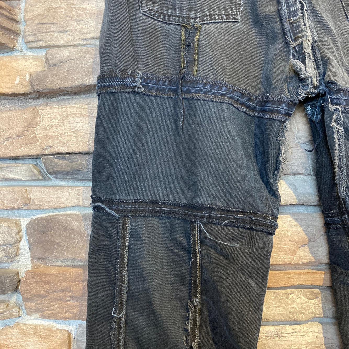 Reworked Levi's Patchwork Black Jeans