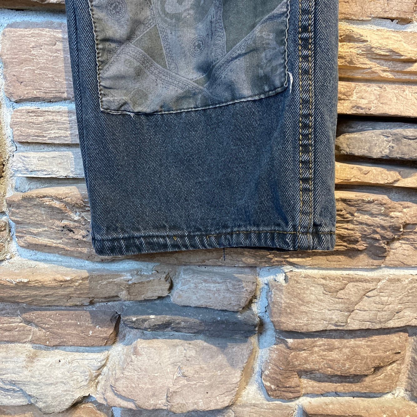 Reworked Blue Mountain Patchwork Black Jeans