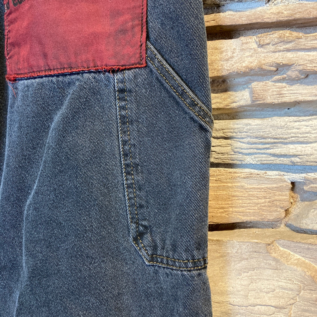 Reworked Blue Mountain Patchwork Black Jeans