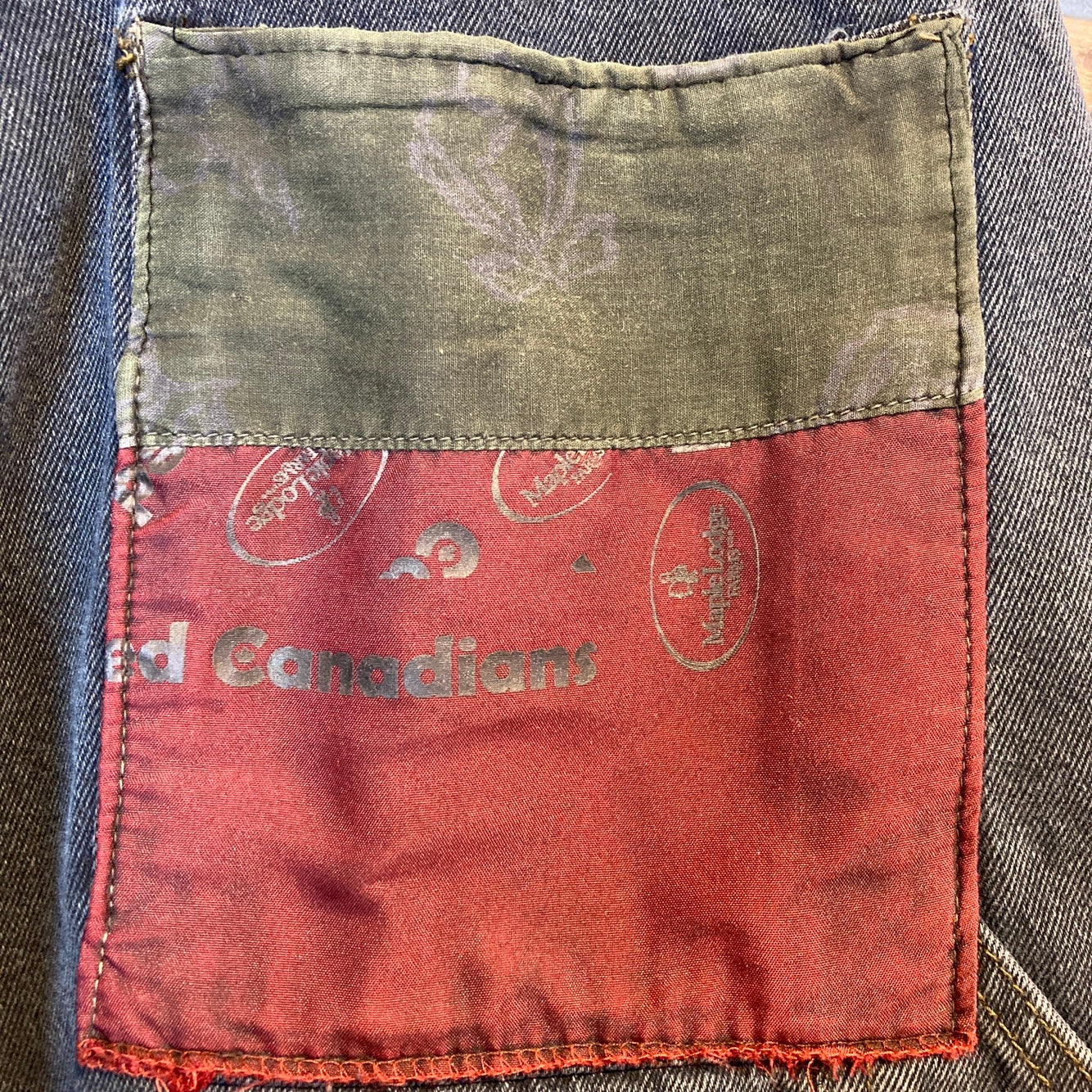 Reworked Blue Mountain Patchwork Black Jeans