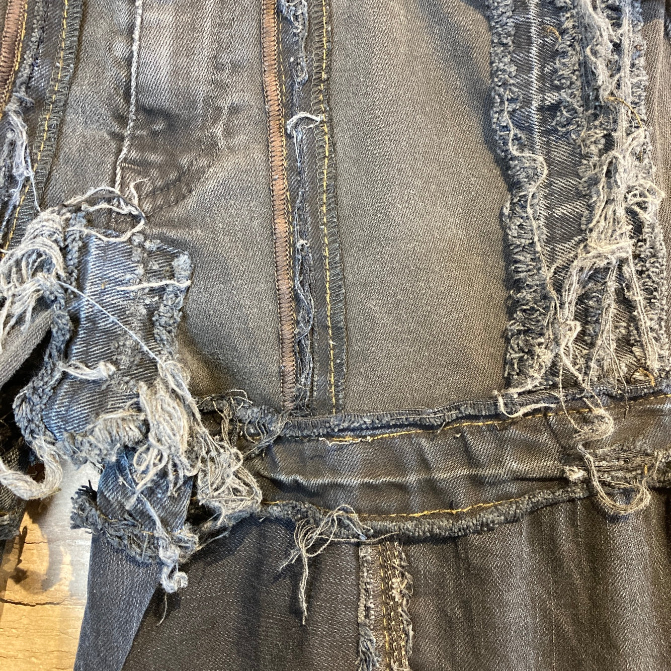 Reworked Levi's Black Patchwork Jeans