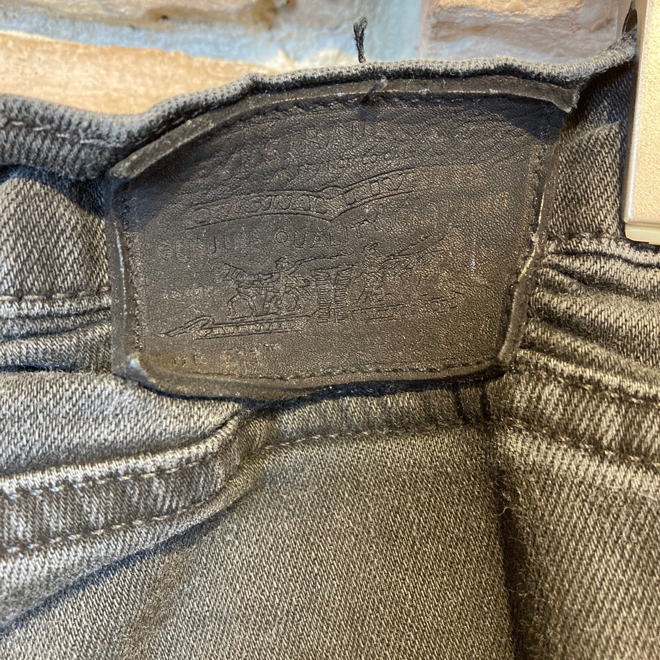 Reworked Levi's Black Patchwork Jeans