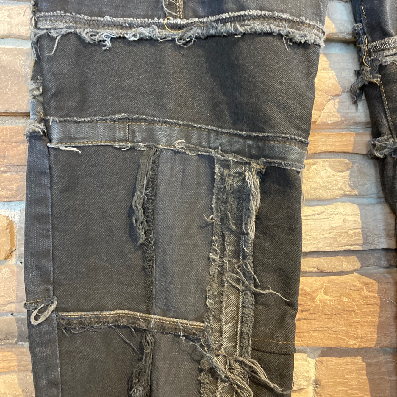 Reworked Levi's Black Patchwork Jeans