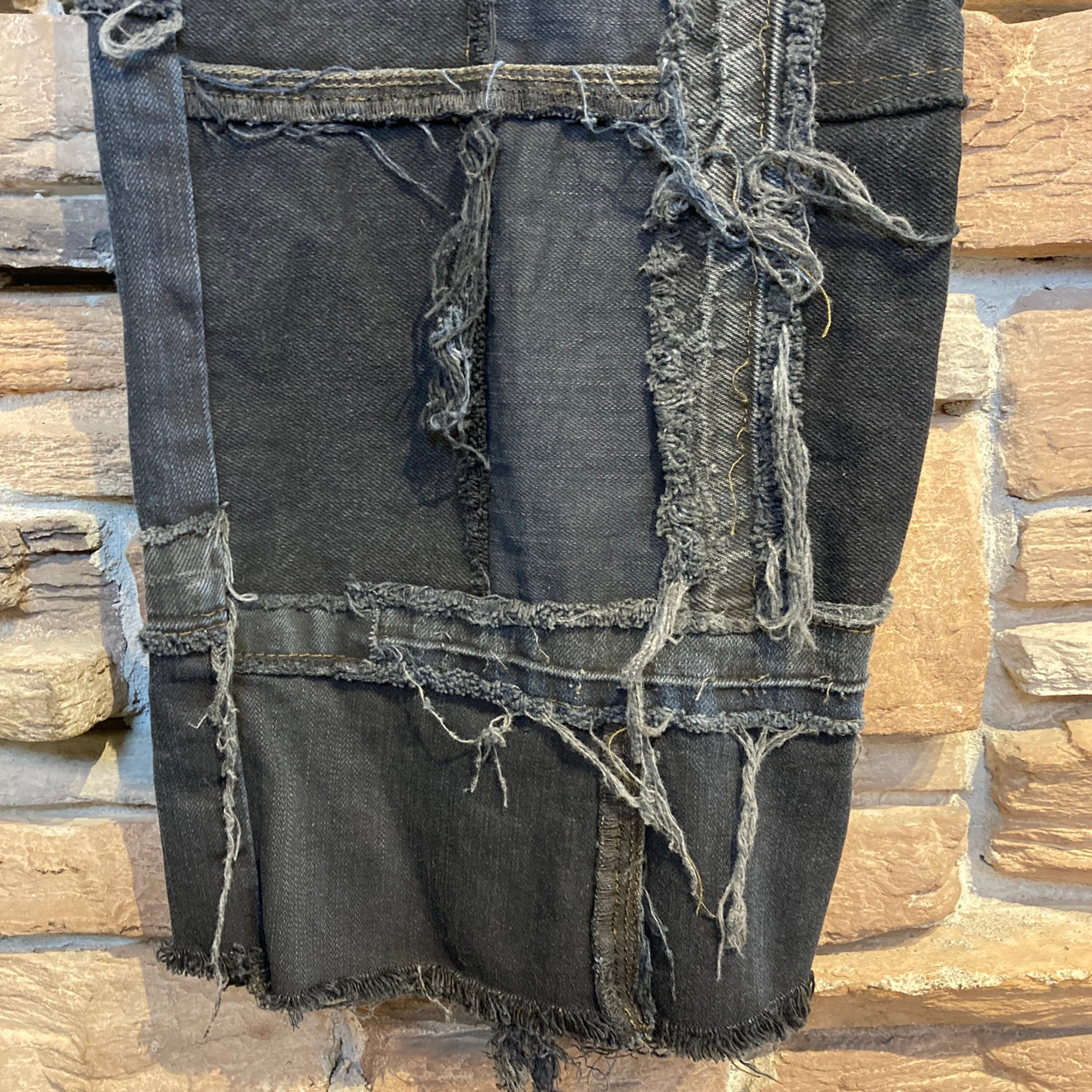 Reworked Levi's Black Patchwork Jeans